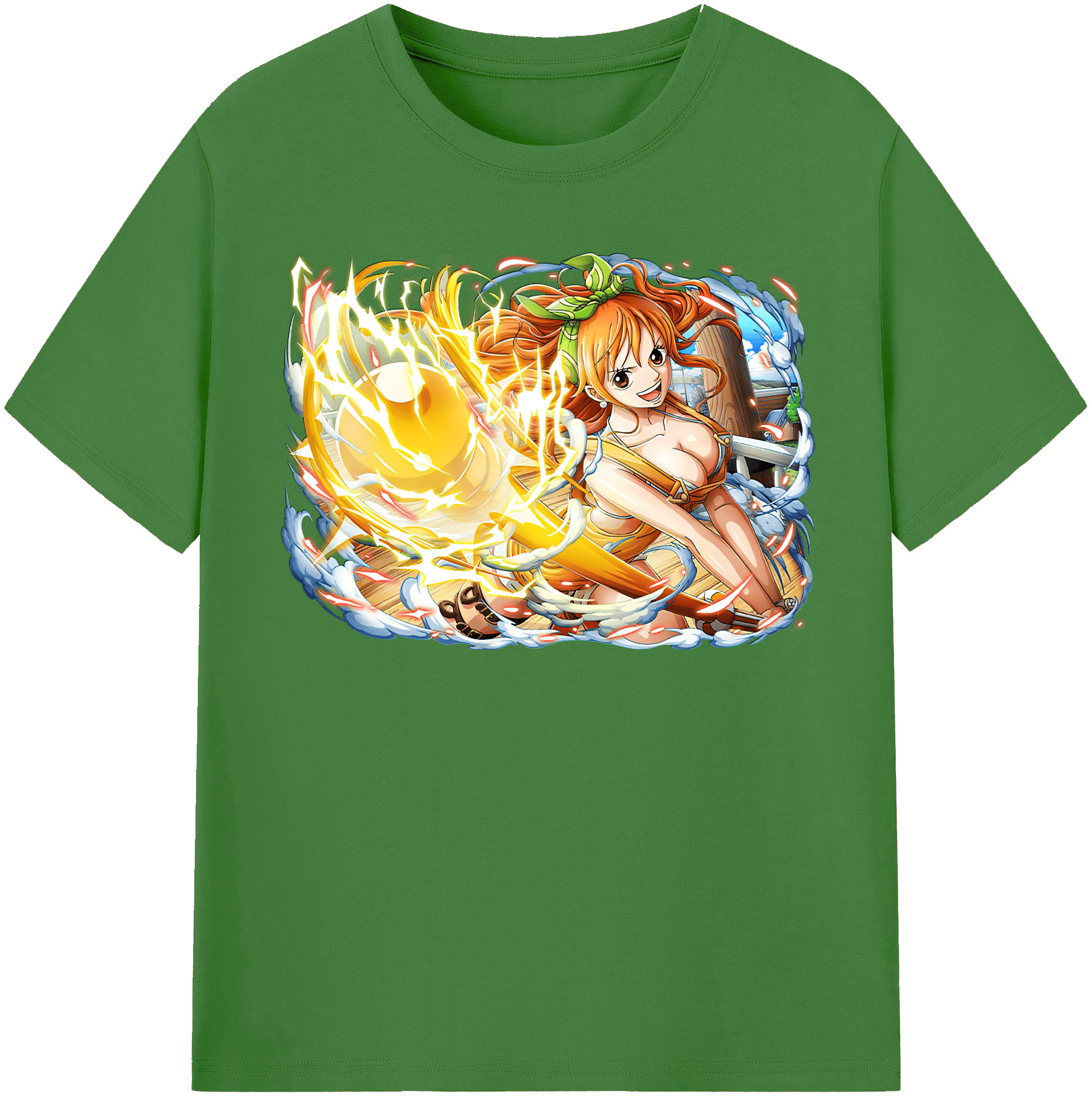（画像用） ワンピース ナミ ONE PIECE Nami レディースカジュアルプリントTシャツ（綿100％）